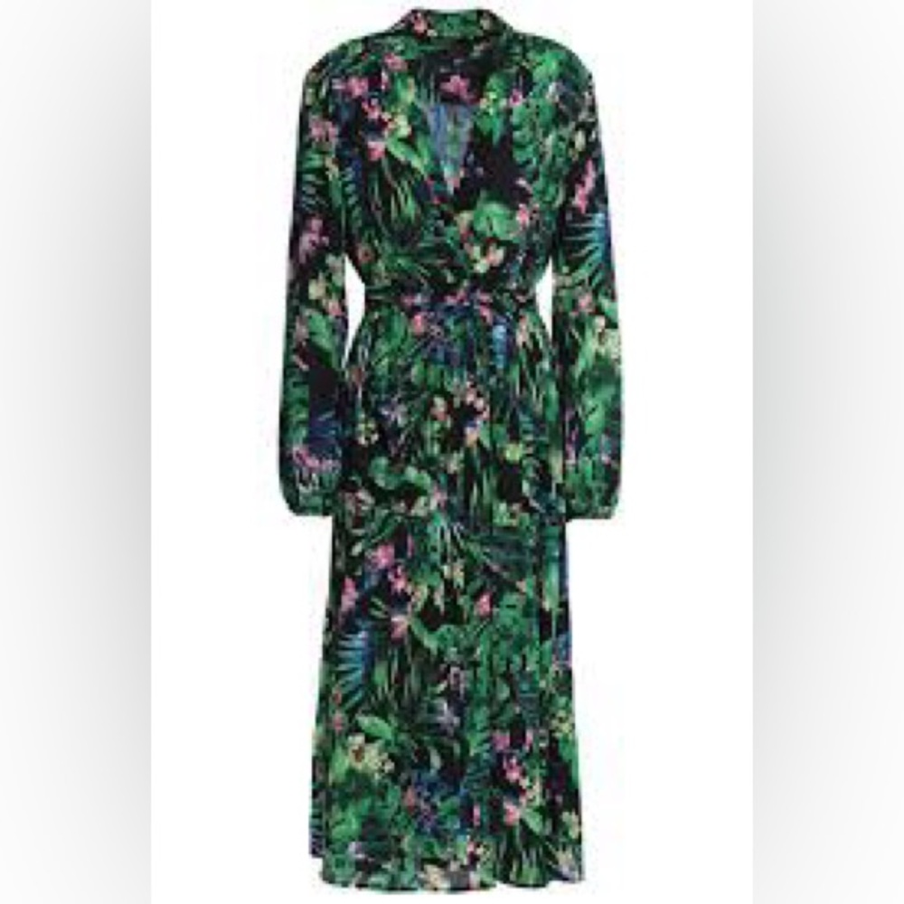 Walter Baker Green Floral Midi Dress